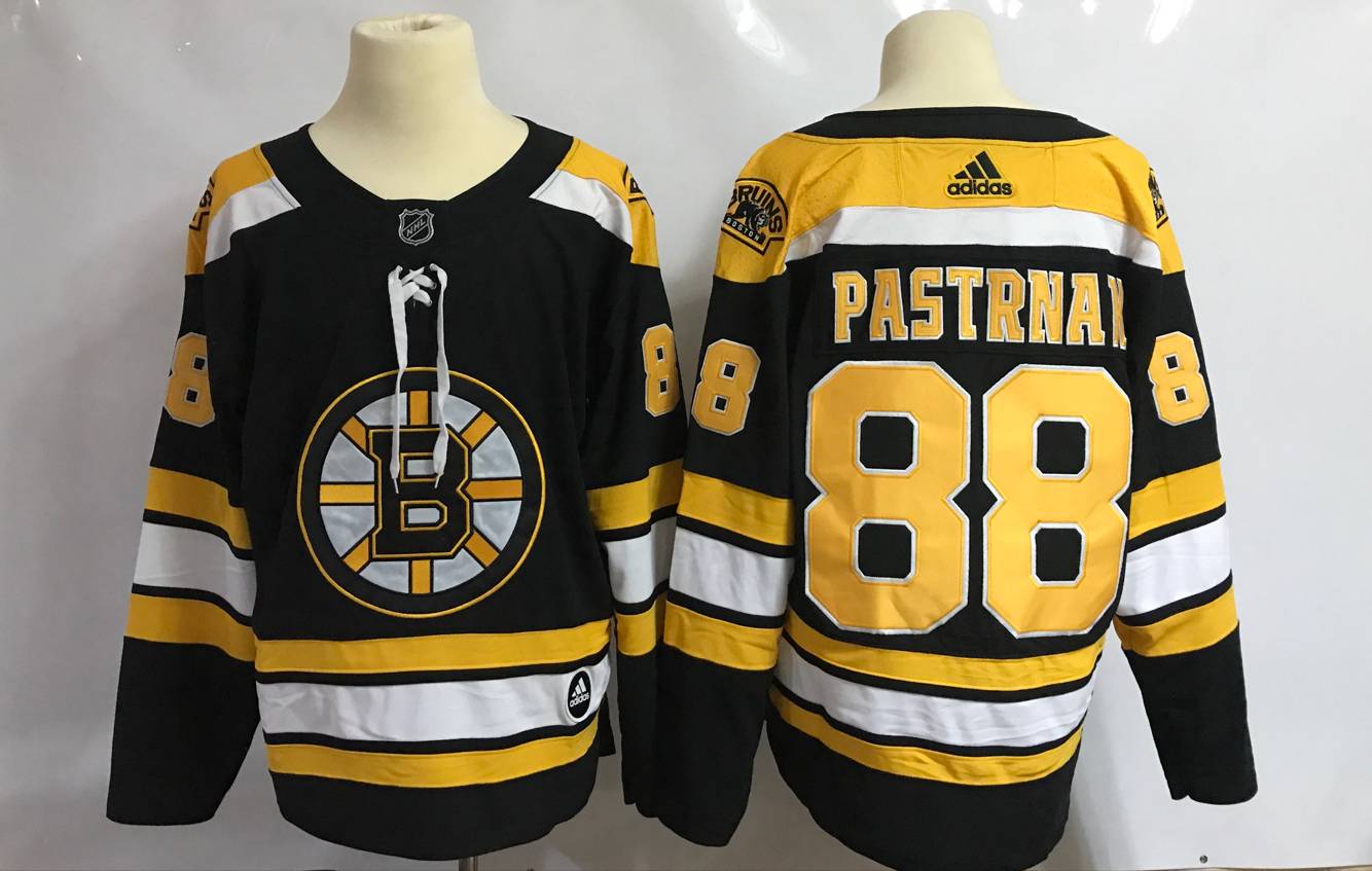 Men Boston Bruins 88 Pastrnak Black Hockey Stitched Adidas NHL Jerseys